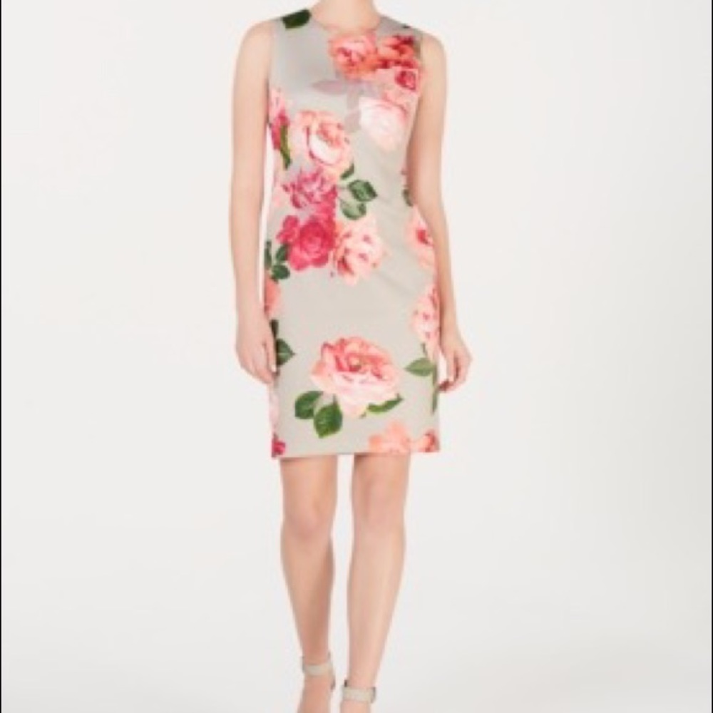 Calvin Klein Floral Print Sheath Dress